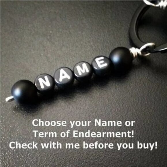 Fishing Dads Gift! Fishing Lure Key Chain - Unisex Black Key Ring w. His Name! - Picture 3 of 9